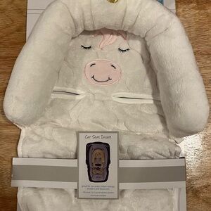 Hudson Baby White Unicorn Car Seat Insert